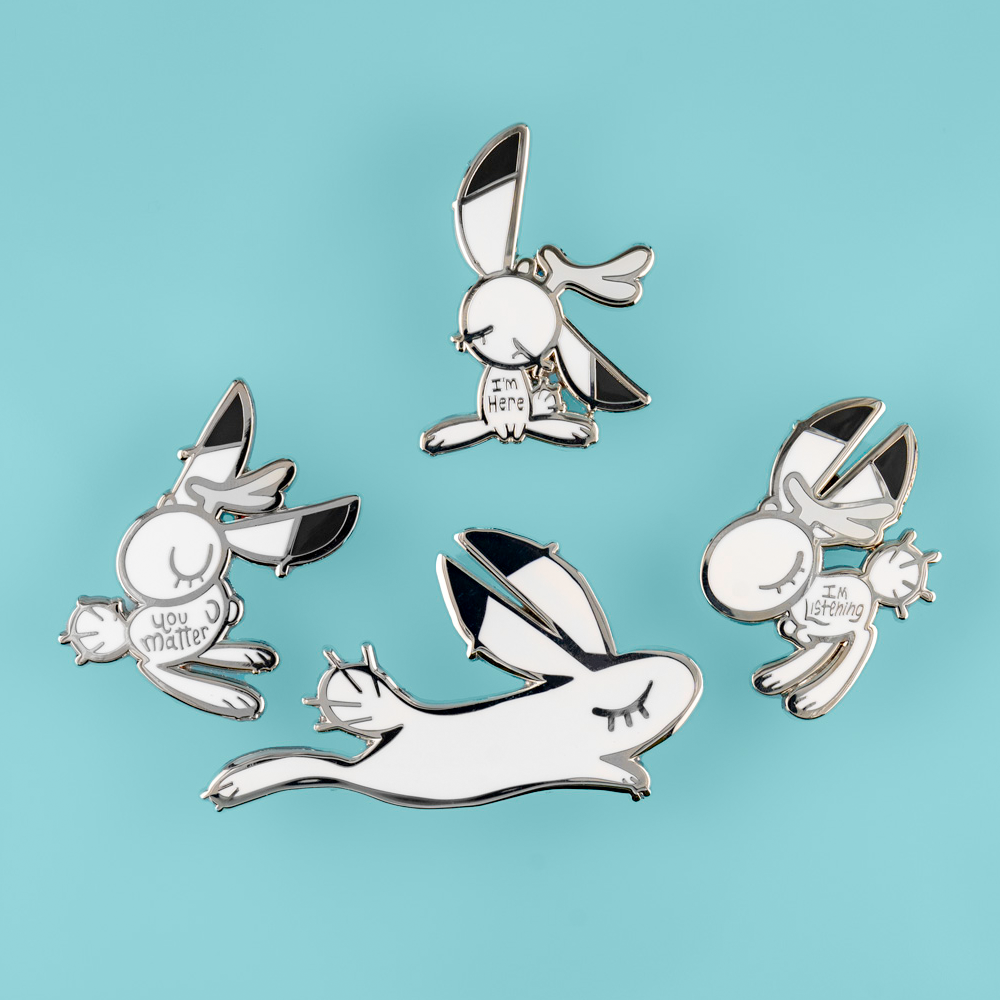 Bunny - Anxiety Fox Enamel Pin
