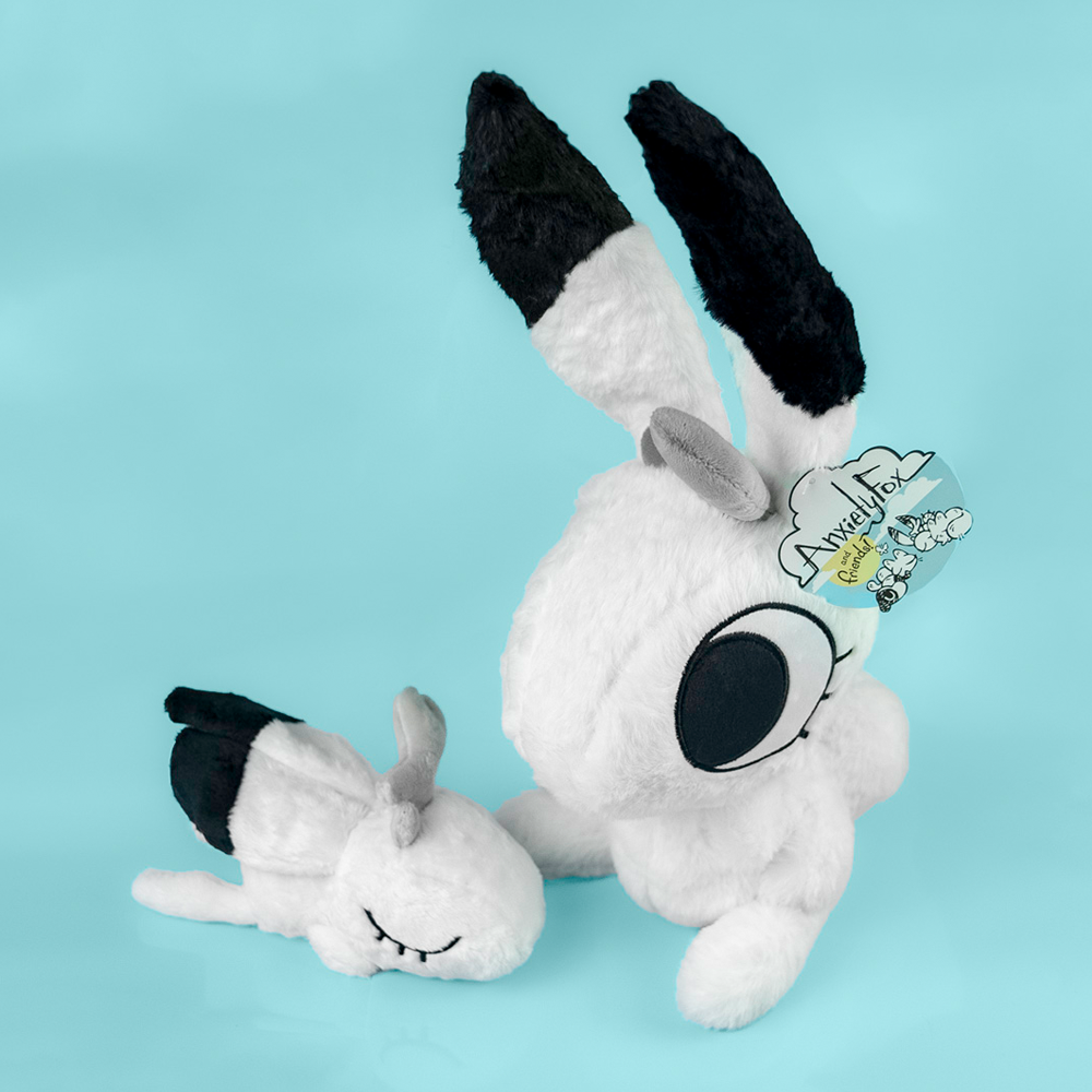 Small Fluffy Support Bunny Plush